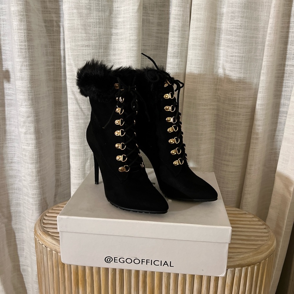 Faux fur booties